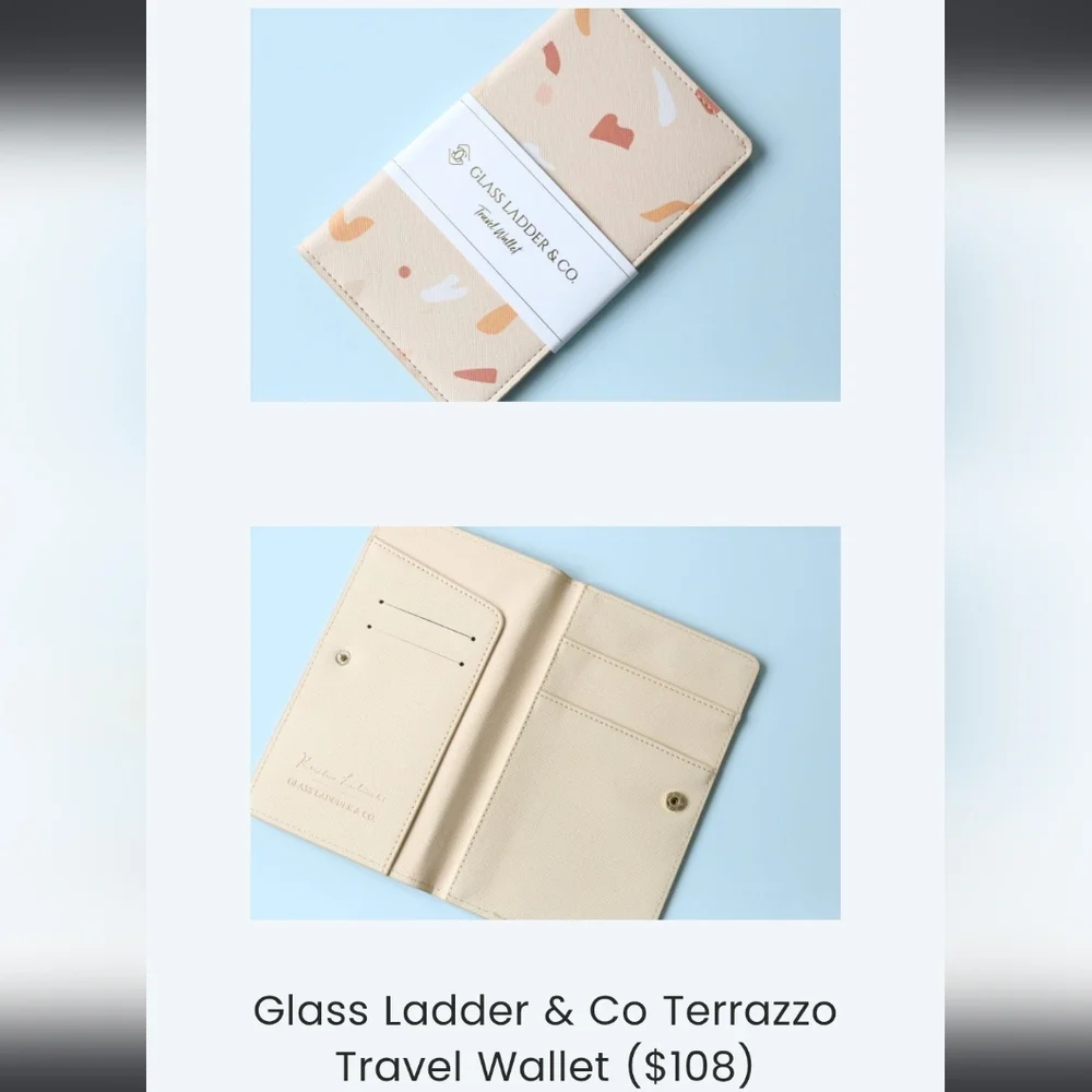 Glass Ladder & Co. Travel Wallet – Abstract Terrazzo Print (New)